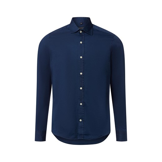 Finshley & Harding Koszula męska Mężczyźni Slim Fit Bawełna indygo jednolity ze sklepu vangraaf w kategorii Koszule męskie - zdjęcie 185956736