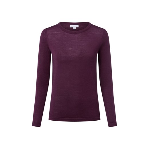 brookshire Sweter z dzianiny merino Kobiety Wełna bakłażanowy jednolity ze sklepu vangraaf w kategorii Swetry damskie - zdjęcie 185956757