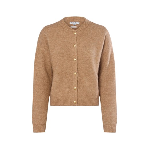 Marie Lund Damski kardigan z zawartością alpaki Kobiety wielbłądzi marmurkowy ze sklepu vangraaf w kategorii Swetry damskie - zdjęcie 185956759