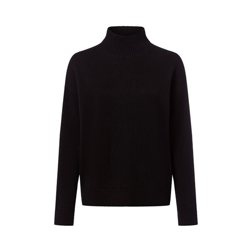 Marie Lund Damski sweter merino Kobiety Wełna merino czarny jednolity ze sklepu vangraaf w kategorii Swetry damskie - zdjęcie 185956768