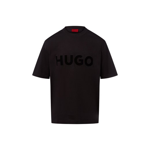 HUGO Koszulka męska - Dinkee Mężczyźni Bawełna czarny nadruk ze sklepu vangraaf w kategorii T-shirty męskie - zdjęcie 185956796