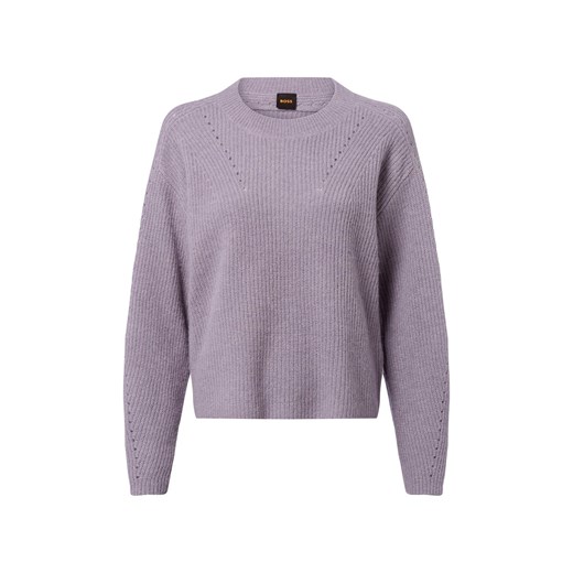 BOSS Orange Damski sweter z dzianiny z alpaką - Fenne Kobiety bzowy marmurkowy ze sklepu vangraaf w kategorii Swetry damskie - zdjęcie 185956885