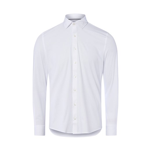 Finshley & Harding Męska koszula biznesowa Mężczyźni Super Slim Fit Bawełna biały jednolity ze sklepu vangraaf w kategorii Koszule męskie - zdjęcie 185956935