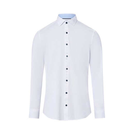 Finshley & Harding Męska koszula biznesowa Mężczyźni Super Slim Fit Bawełna biały jednolity ze sklepu vangraaf w kategorii Koszule męskie - zdjęcie 185956936