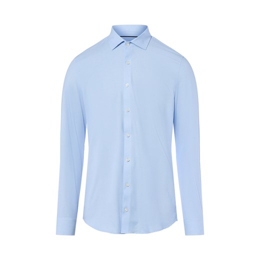 Finshley & Harding Męska koszula biznesowa Mężczyźni Super Slim Fit Bawełna jasnoniebieski w kratkę ze sklepu vangraaf w kategorii Koszule męskie - zdjęcie 185956937