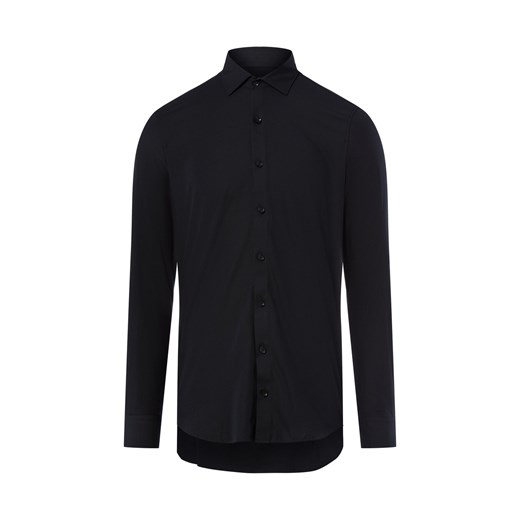 Finshley & Harding Męska koszula biznesowa Mężczyźni Super Slim Fit Bawełna granatowy jednolity ze sklepu vangraaf w kategorii Koszule męskie - zdjęcie 185956939