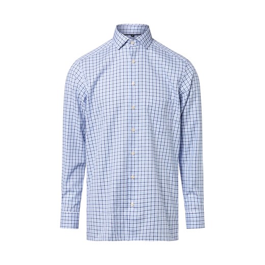 Andrew James Męska koszula biznesowa - non-iron Mężczyźni Regular Fit Bawełna jasnoniebieski w kratkę ze sklepu vangraaf w kategorii Koszule męskie - zdjęcie 185956949