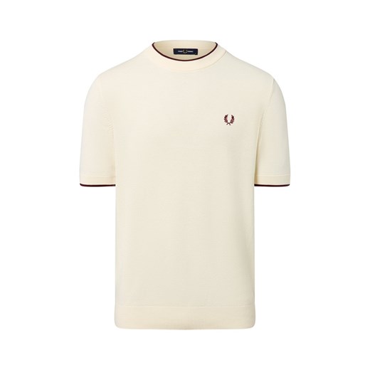 Fred Perry Męska koszula z dzianiny Mężczyźni Bawełna waniliowy wypukły wzór tkaniny ze sklepu vangraaf w kategorii T-shirty męskie - zdjęcie 185956977