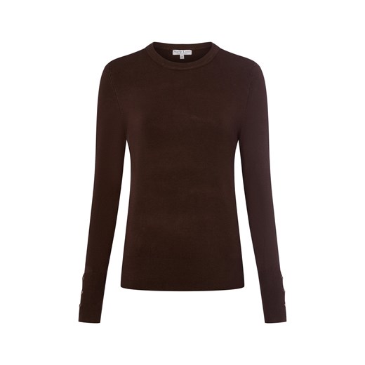 Marie Lund Sweter damski z cienkiej dzianiny Kobiety czekoladowy jednolity ze sklepu vangraaf w kategorii Swetry damskie - zdjęcie 185956985