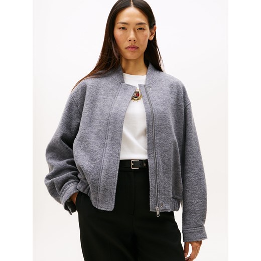 Tommy Hilfiger Wełniana bluza damska Kobiety szary marmurkowy ze sklepu vangraaf w kategorii Kurtki damskie - zdjęcie 185957109