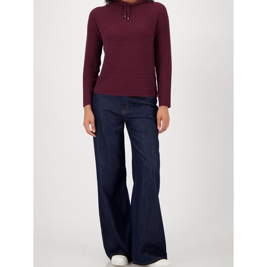 Monari Sweter damski z dzianiny - Verona Kobiety Bawełna bordowy jednolity ze sklepu vangraaf w kategorii Swetry damskie - zdjęcie 185957135
