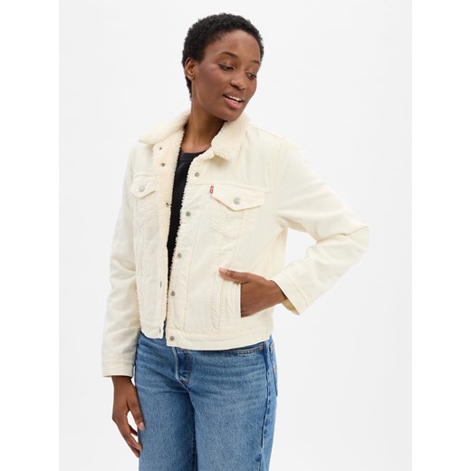 Levi's Damska kurtka dżinsowa Kobiety Bawełna écru jednolity ze sklepu vangraaf w kategorii Kurtki damskie - zdjęcie 185957156