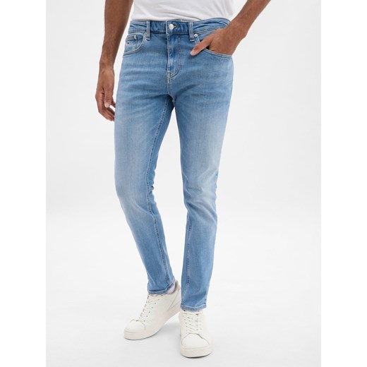 Tommy Jeans Dżinsy Mężczyźni Bawełna light stone jednolity ze sklepu vangraaf w kategorii Jeansy męskie - zdjęcie 185957175