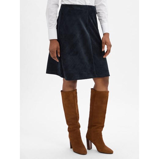 Marie Lund Damska spódnica sztruksowa Kobiety petrol wypukły wzór tkaniny ze sklepu vangraaf w kategorii Spódnice - zdjęcie 185957238
