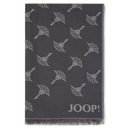 JOOP! Męski tkany szalik z zawartością wełny - Feris Mężczyźni Modal szary wzorzysty ze sklepu vangraaf w kategorii Szaliki męskie - zdjęcie 185957266