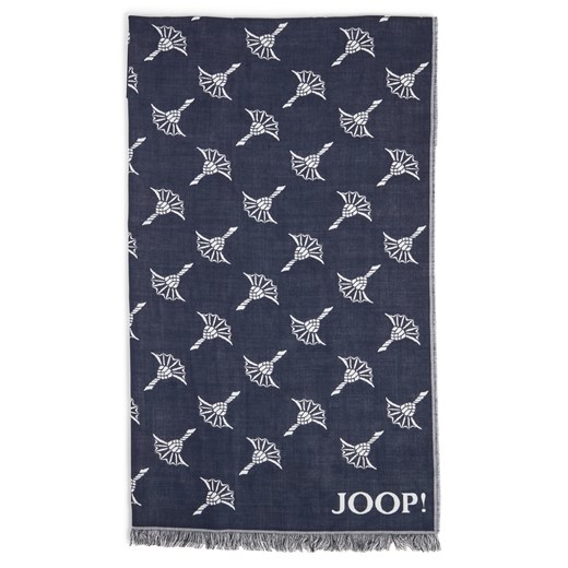 JOOP! Męski tkany szalik z zawartością wełny - Feris Mężczyźni Modal granatowy wzorzysty ze sklepu vangraaf w kategorii Szaliki męskie - zdjęcie 185957267