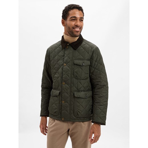 Barbour Męska kurtka pikowana - Hornby Mężczyźni jodłowy jednolity Barbour XXL vangraaf