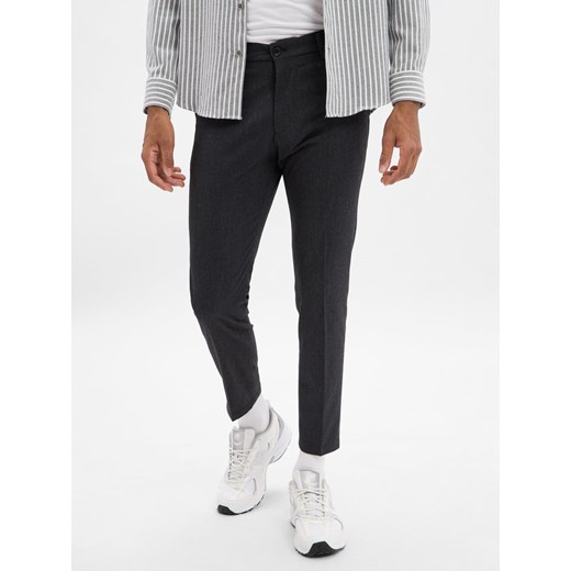 Drykorn Męskie spodnie materiałowe - Ajend Mężczyźni antracytowy marmurkowy ze sklepu vangraaf w kategorii Spodnie męskie - zdjęcie 185957355