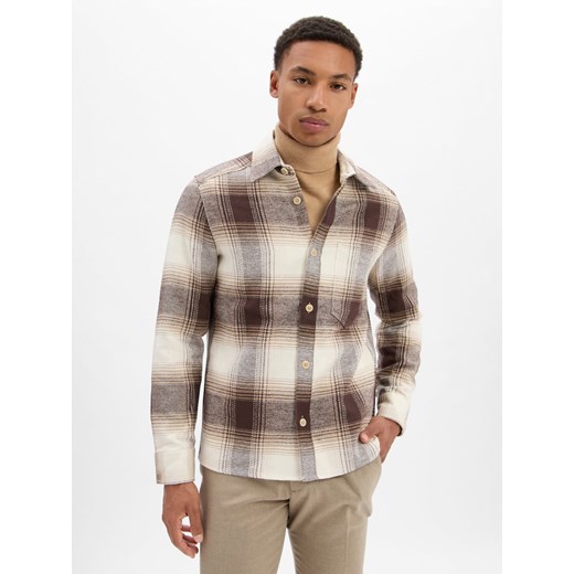 Drykorn Męska koszula casual - Dieggo Mężczyźni Comfort Fit Bawełna mocca w kratkę ze sklepu vangraaf w kategorii Koszule męskie - zdjęcie 185957359