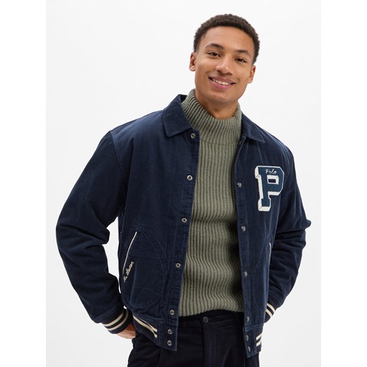 Polo Ralph Lauren Męska kurtka uniwersytecka Mężczyźni granatowy jednolity Polo Ralph Lauren L promocja vangraaf