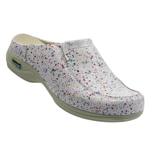Klapki damskie medyczne, sanitarne - NURSING CARE PARIS-WG4F73, białe w kropki ze sklepu ulubioneobuwie w kategorii Klapki damskie - zdjęcie 185957507