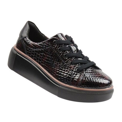 Skórzane półbuty damskie bordowe Nika Komfort H-286 ze sklepu ulubioneobuwie w kategorii Półbuty damskie - zdjęcie 185957509