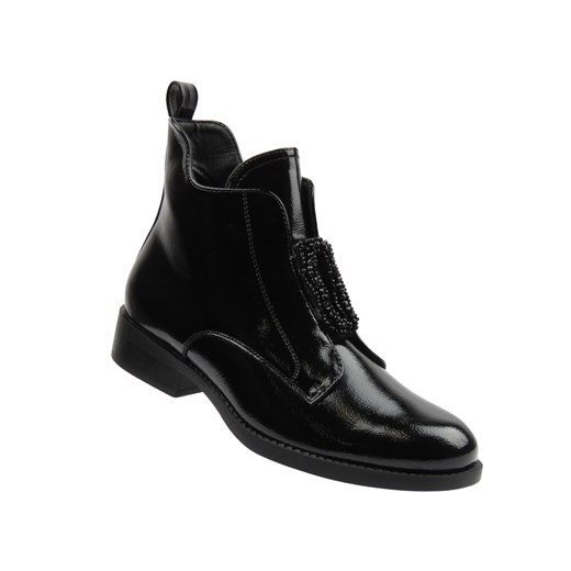 Ocieplane botki damskie - S. Barski HY52-525, czarne ze sklepu ulubioneobuwie w kategorii Botki - zdjęcie 185957648