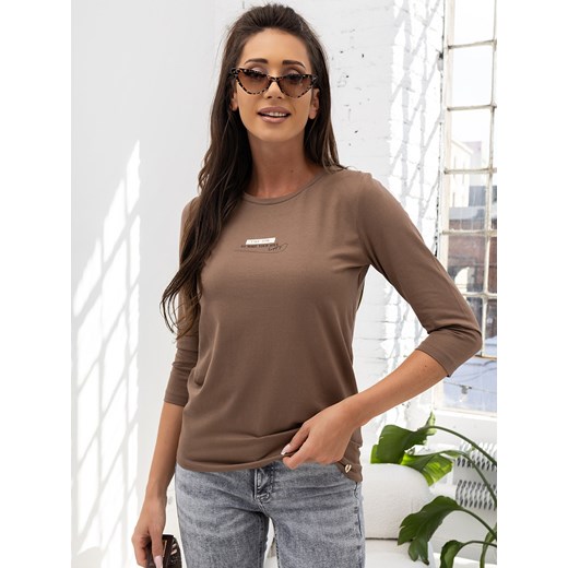 bluzka happy brązowa one size ze sklepu UBRA w kategorii Bluzki damskie - zdjęcie 185958488
