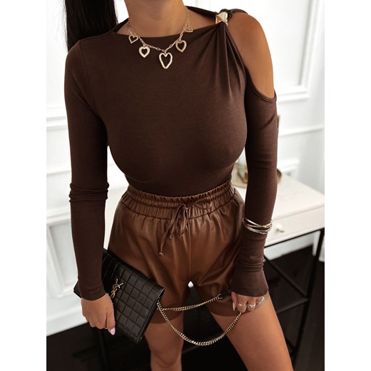 bluzka lovell brązowa one size ze sklepu UBRA w kategorii Bluzki damskie - zdjęcie 185958955
