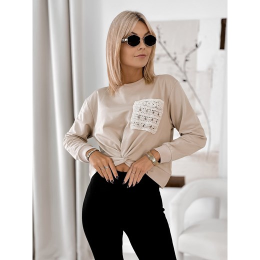 bluza clorinda beżowa one size ze sklepu UBRA w kategorii Bluzy damskie - zdjęcie 185959306