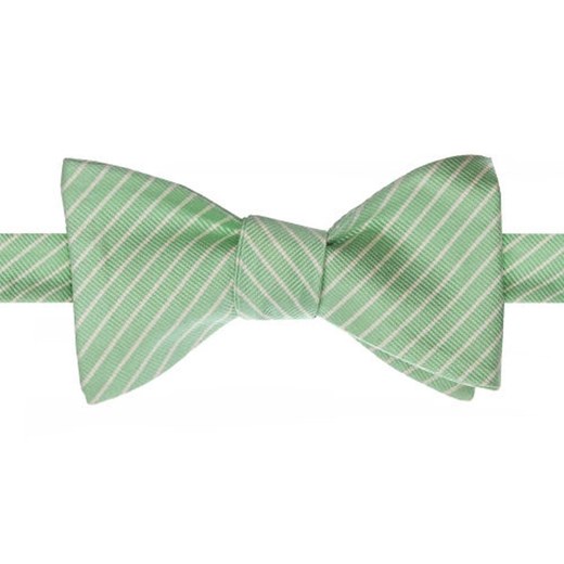 Jedwabna Mucha Wiązana - His Story - Jasna Zieleń, Drobny Pasek MUEMACSHSTR0129 ze sklepu JegoSzafa.pl w kategorii Muchy - zdjęcie 185959585