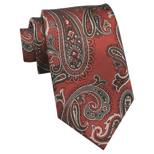 Krawat Męski - Chattier - Miedziany Kolor, Duży Wzór Paisley KRCH1474 ze sklepu JegoSzafa.pl w kategorii Krawaty - zdjęcie 185959607