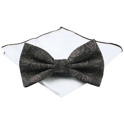 Męska Mucha (Poszetka w Zestawie) - Chattier - Odcienie Brązów i Beżu MUCH0907 ze sklepu JegoSzafa.pl w kategorii Muchy - zdjęcie 185959659