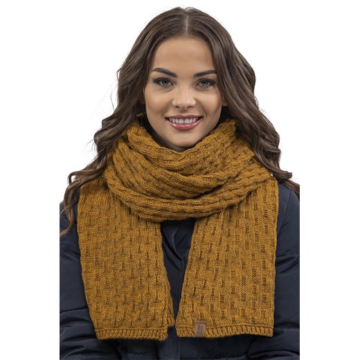 Komplet czapka+szalik+rękawiczki Vivisence 7015 Kmpl+R ciemny żółty ze sklepu kontri.pl w kategorii Szaliki i chusty damskie - zdjęcie 185959825