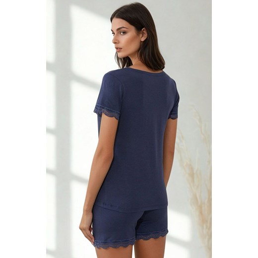 Piżama damska z koronką granatowa Dark Night, Kolor granatowy, Rozmiar XS, Irall ze sklepu Primodo w kategorii Piżamy damskie - zdjęcie 185960899