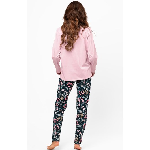 Bawełniana piżama damska na długi rękaw i długie spodnie Marisal, Kolor różowo-granatowy, Rozmiar S, Italian Fashion ze sklepu Primodo w kategorii Piżamy damskie - zdjęcie 185961058