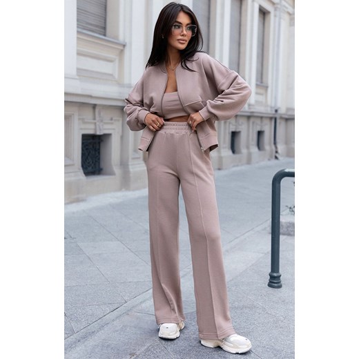 Dwuczęściowy komplet dresowy damski latte MISTY D33, Kolor latte, Rozmiar M/L, Ivon ze sklepu Primodo w kategorii Dresy damskie - zdjęcie 185961086