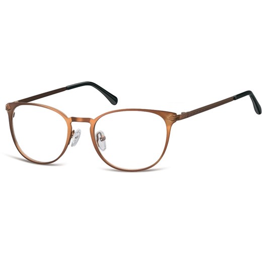 Okulary oprawki damskie kocie oczy stalowe Sunoptic 992G brązowe ze sklepu Stylion w kategorii Zegarki - zdjęcie 185961989