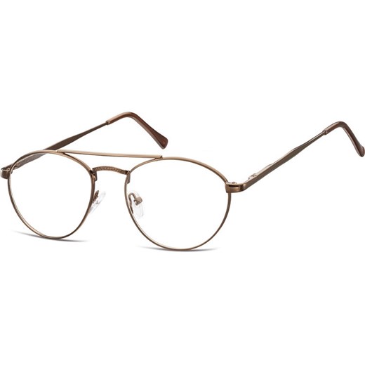 Okulary oprawki okrągłe zerówki metalowe korekcyjne 788E brązowe ze sklepu Stylion w kategorii Zegarki - zdjęcie 185962086