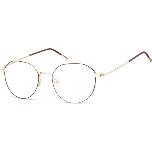 Lenonki Okulary oprawki optyczne 928F złote + ciemnobrązowe ze sklepu Stylion w kategorii Zegarki - zdjęcie 185962186