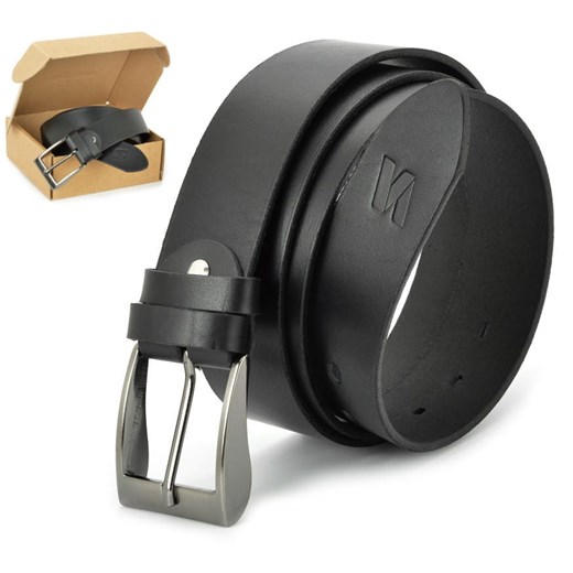 Pasek skórzany STYLION w pudełku - czarny ST40-2 - szer.4cm ze sklepu Stylion w kategorii Okulary przeciwsłoneczne męskie - zdjęcie 185962198