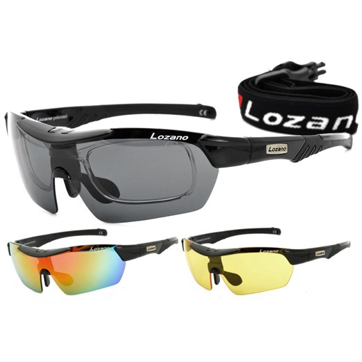 Okulary LOZANO LZ-124 (3 soczewki) Polaryzacja + Korekcja + pasek ze sklepu Stylion w kategorii Okulary przeciwsłoneczne męskie - zdjęcie 185962236