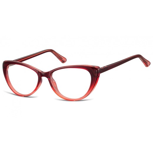 Okulary oprawki korekcyjne Kocie Oczy zerówki Sunoptic CP138B gradient burgundowy ze sklepu Stylion w kategorii Okulary korekcyjne damskie - zdjęcie 185962318