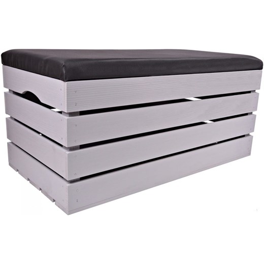 PUFA KUFER SKRZYNIA drewniana sosnowa siedzisko 80cm MALOWANA SZARA - 50 wzorów ze sklepu Stylion w kategorii Pufy i siedziska - zdjęcie 185962425