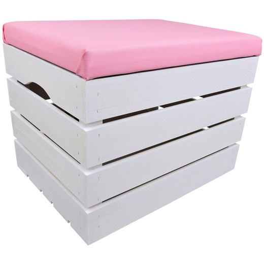 PUFA KUFER SKRZYNIA drewniana sosnowa siedzisko 50cm MALOWANA BIAŁA - 50 wzorów ze sklepu Stylion w kategorii Pufy i siedziska - zdjęcie 185962426