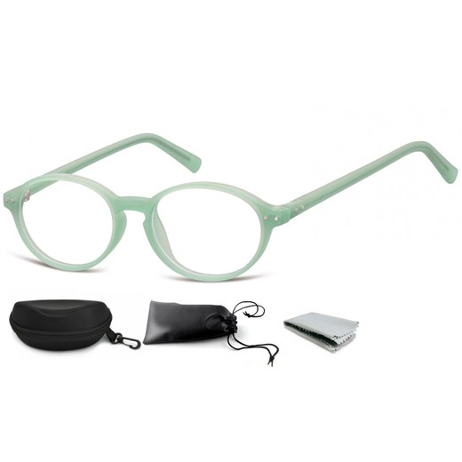 Okulary dziecięce zerówki okrągłe lenonki PK15F zielone ze sklepu Stylion w kategorii Akcesoria dziecięce - zdjęcie 185962437
