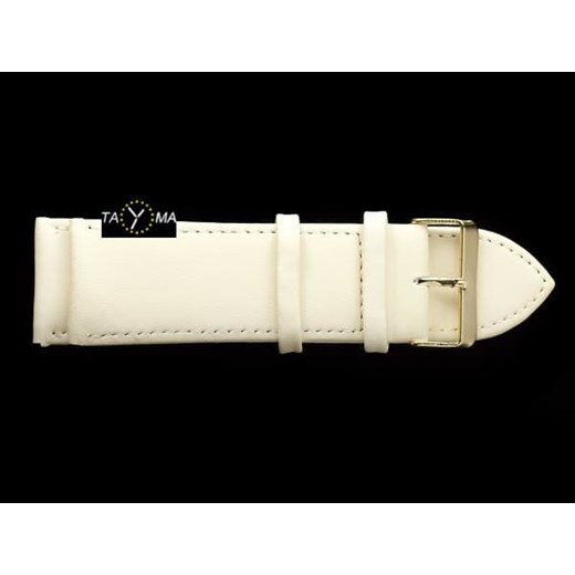 Pasek skórzany do zegarka - beżowy/złoty - 24mm ze sklepu Stylion w kategorii Zegarki - zdjęcie 185962535