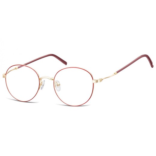 Lenonki okrągłe Okulary oprawki optyczne 927H czerwono-złote ze sklepu Stylion w kategorii Zegarki - zdjęcie 185962608