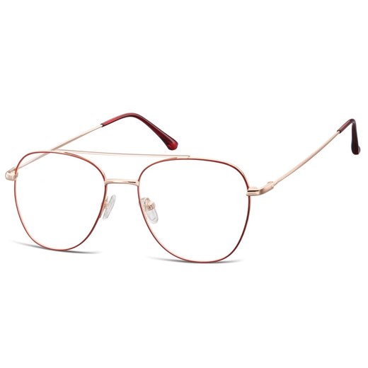 Oprawki okulary Pilotki zerówki korekcyjne 922C czerwono-złote ze sklepu Stylion w kategorii Okulary korekcyjne męskie - zdjęcie 185962626