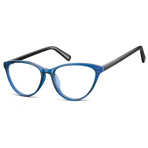 Oprawki korekcyjne okulary Kocie Oczy zerówki Sunoptic CP127B niebiesko-czarne ze sklepu Stylion w kategorii Zegarki - zdjęcie 185962639